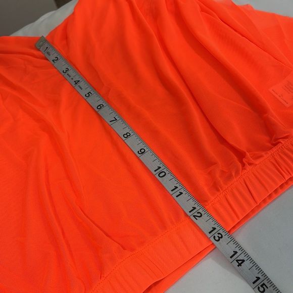 Mesh Cover Up Pants NWOT Elastic Waist, Sheer Neon Orange XL (see photos) - Picture 9 of 10